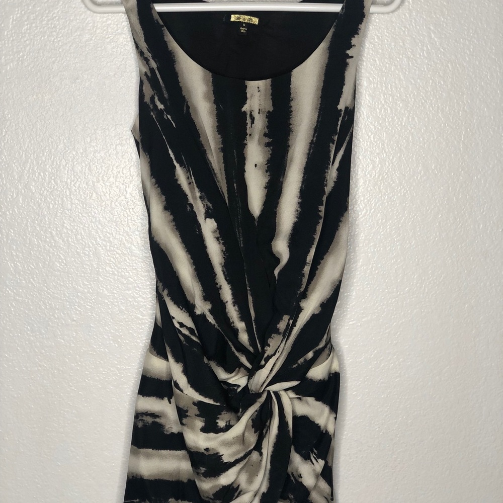 Black and tan tie-dye dress